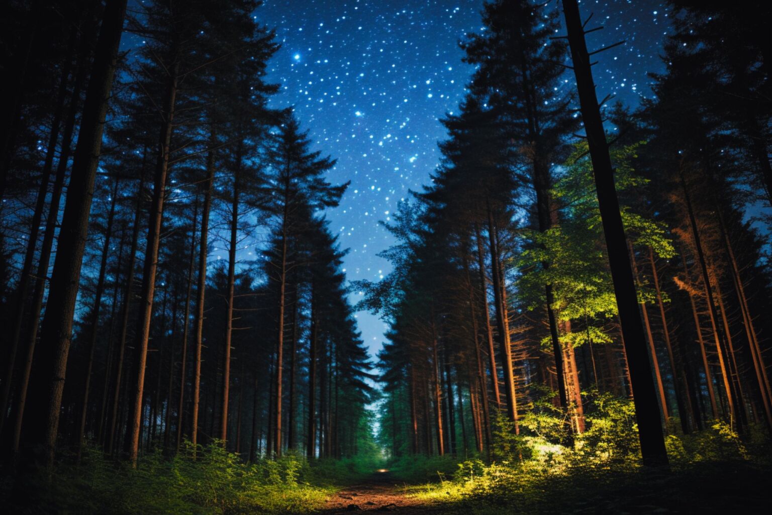 Nachtwanderung im Wald-min
